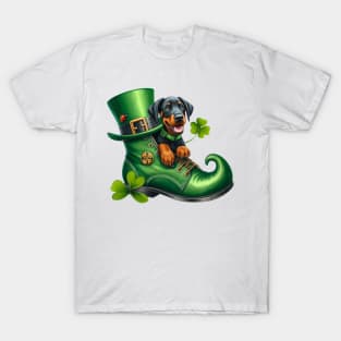 Doberman Pinscher Dog Shoes For Patricks Day T-Shirt